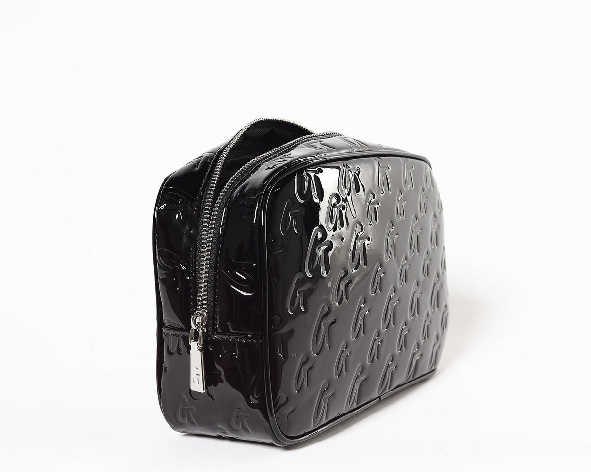 SMALL MONOGRAM TOILETRY BAG - MIRROR BLACK