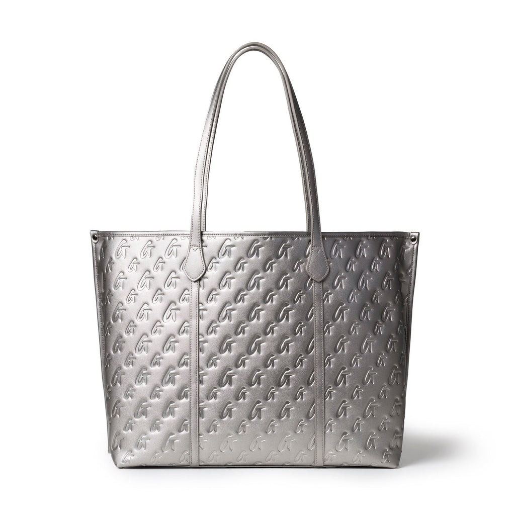 XL MONOGRAM SLEEK TOTE - PLATINUM