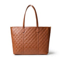 XL MONOGRAM SLEEK TOTE - BROWN