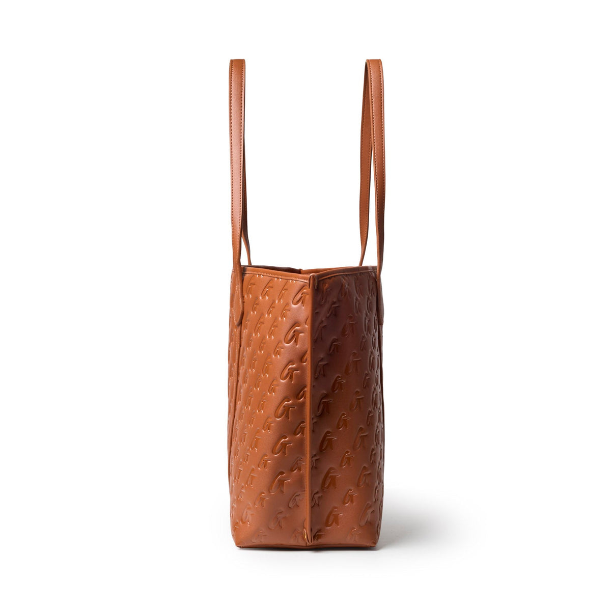 XL MONOGRAM SLEEK TOTE - BROWN