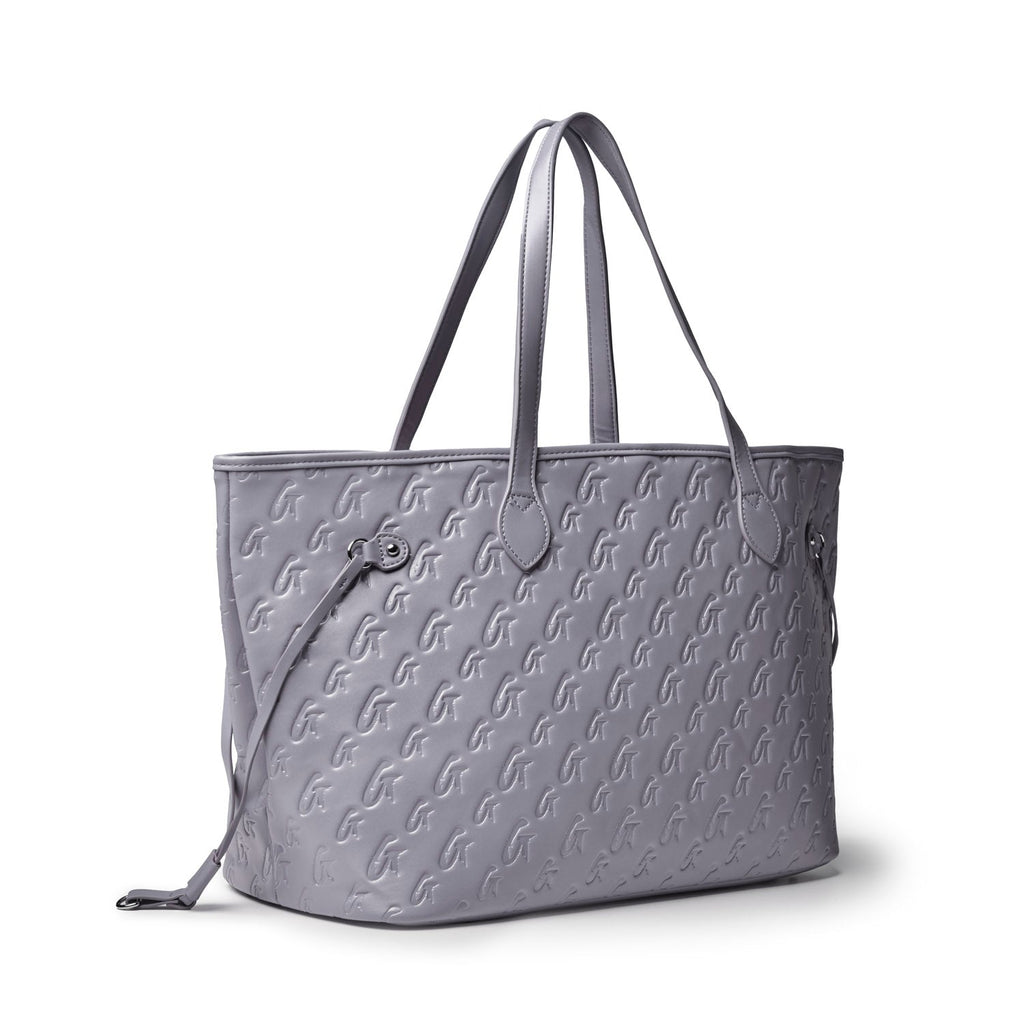 NO WRISTLET MONOGRAM GLAM TOTE - GRAY