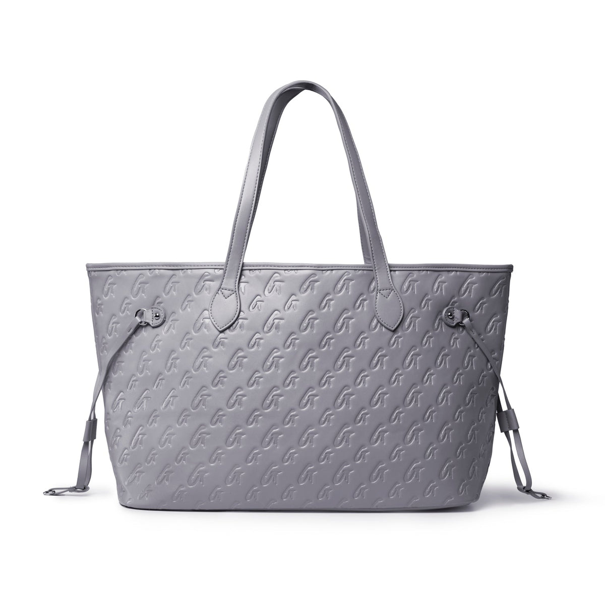 NO WRISTLET MONOGRAM GLAM TOTE - GRAY