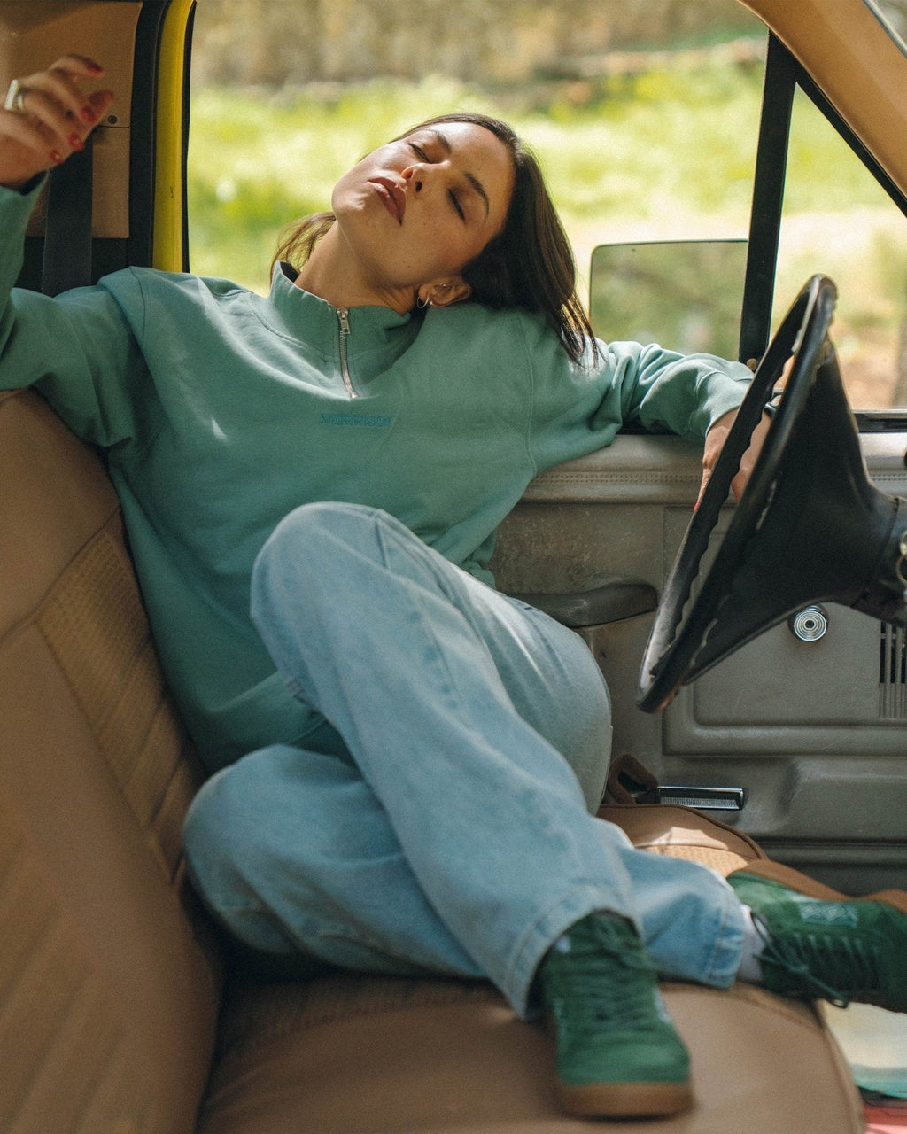 GREEN REGULAR HALF ZIP