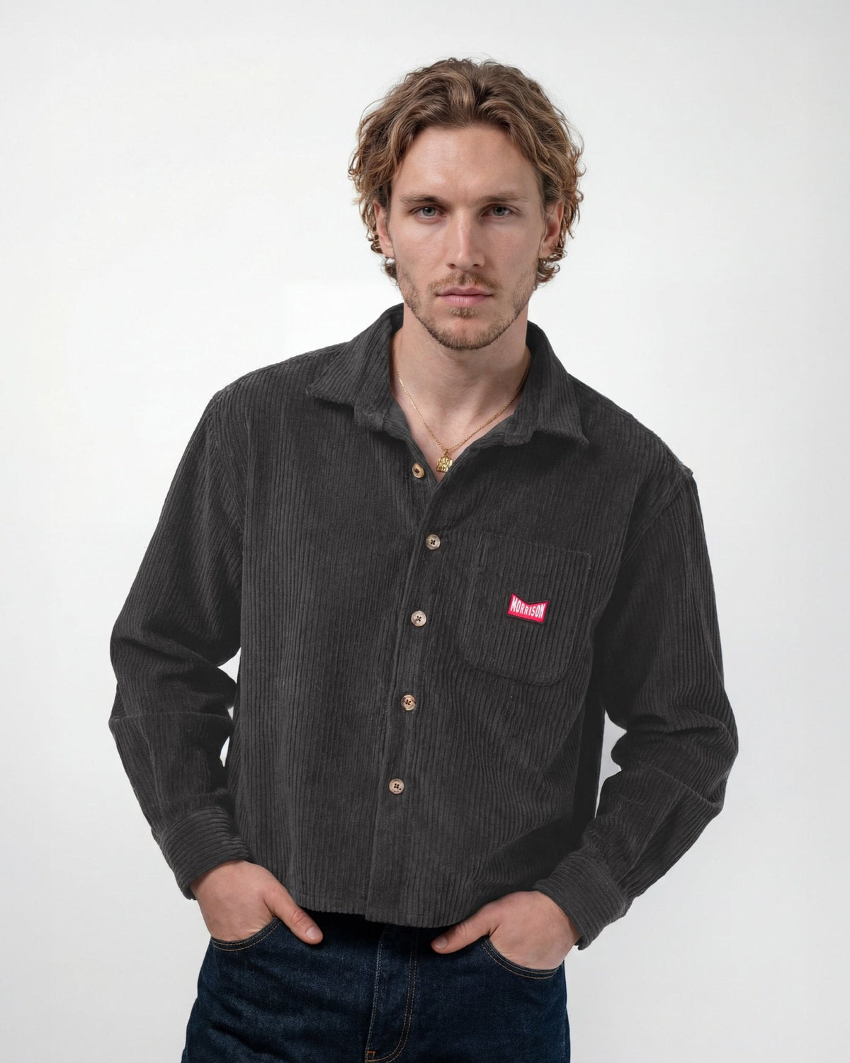 NAVY BOXY CORDUROY