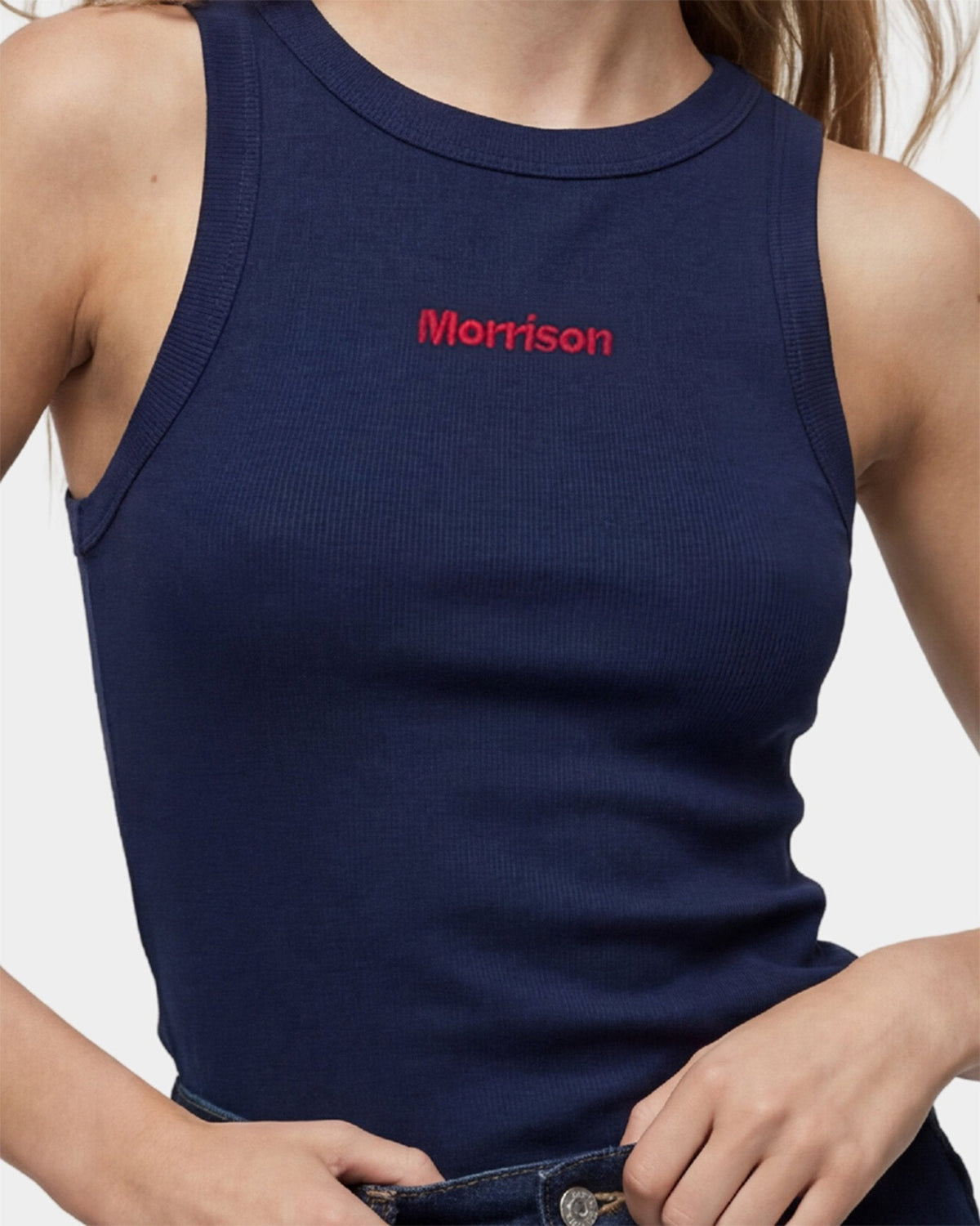 NAVY SLIM TANK TOP