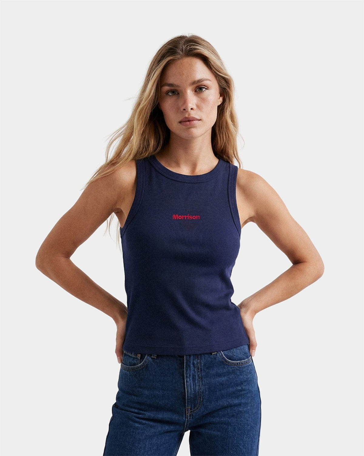 NAVY SLIM TANK TOP