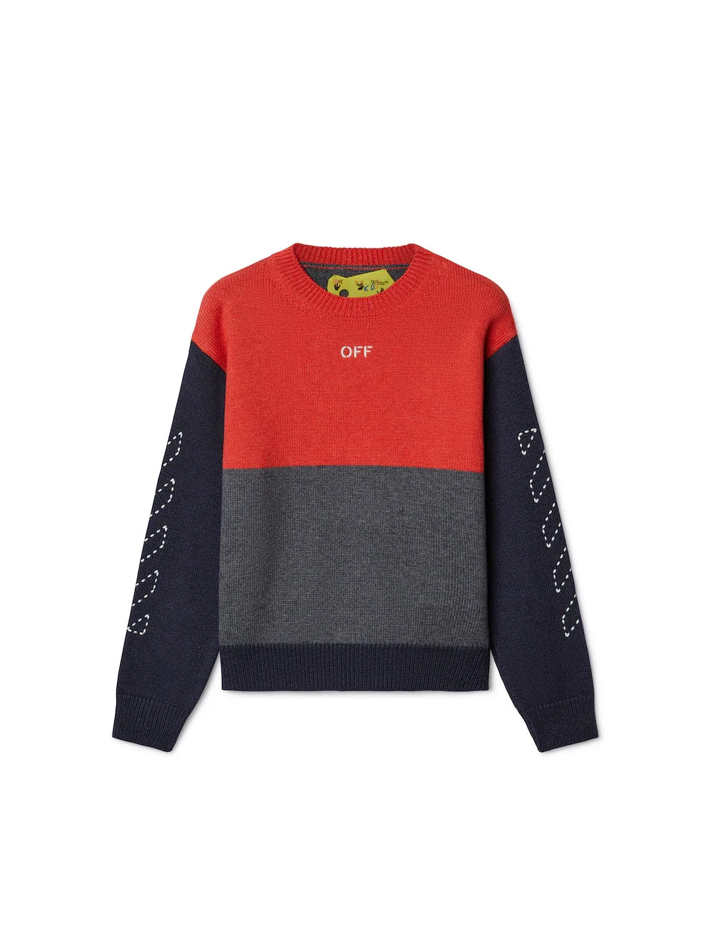 OFF WHITE color block arrow stitched crewneck Kids Apparel