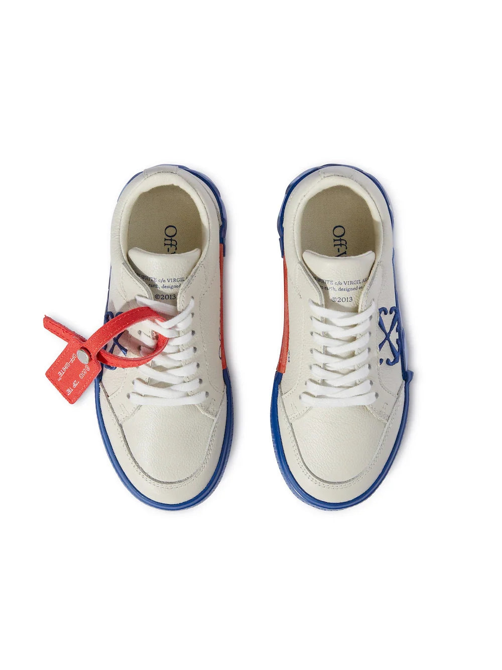 OFF WHITE Low Vulcanized Leather Kids Sneakers