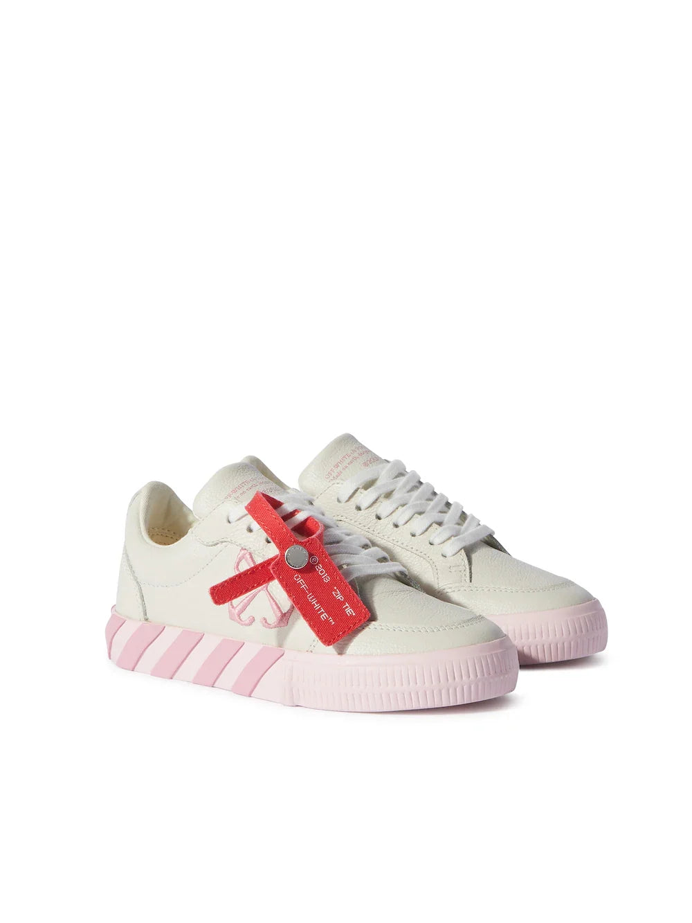 OFF WHITE Low Vulcanized Leather Kids Sneakers