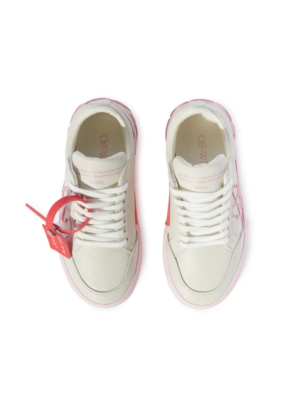 OFF WHITE Low Vulcanized Leather Kids Sneakers