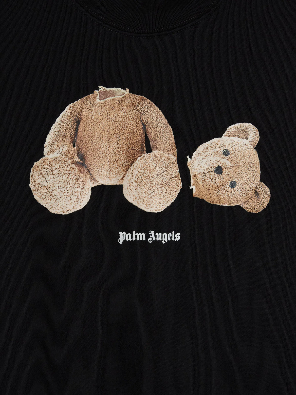 PALM ANGELS Bear Crewneck Black Brown Kids Apparel