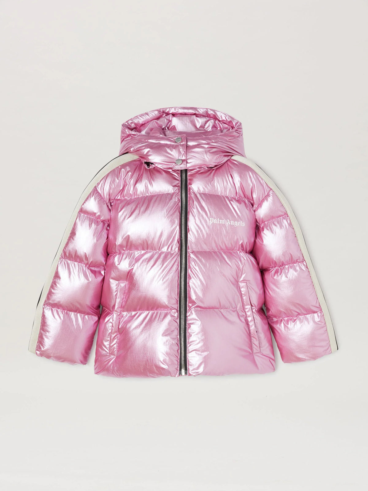PALM ANGELS Puffer Jacket - Shiny Track Hoodie Kids Apparel