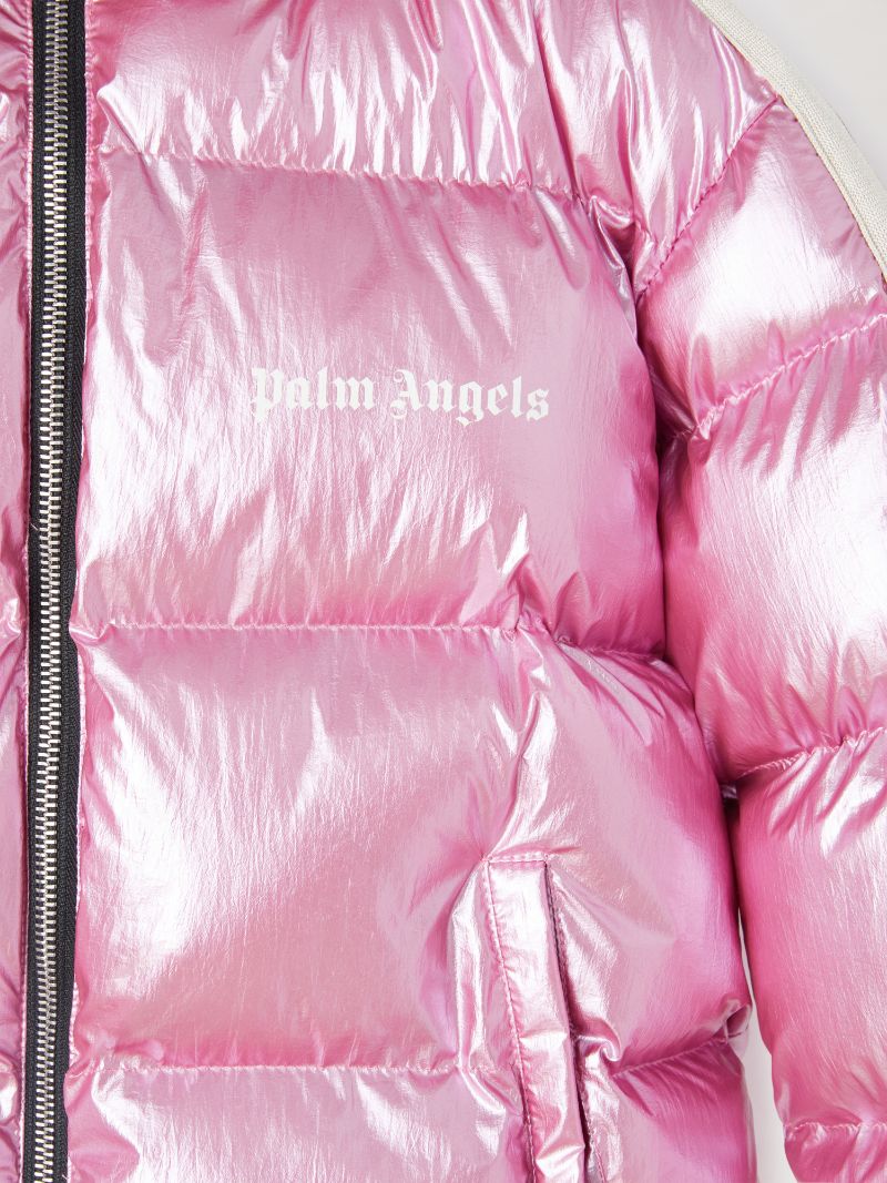 PALM ANGELS Puffer Jacket - Shiny Track Hoodie Kids Apparel