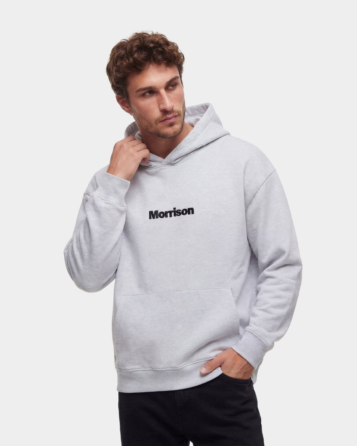 PEACH GREY BOXY HOODIE
