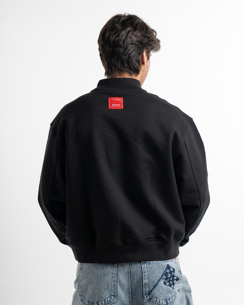 PIPING BLACK HALF ZIP