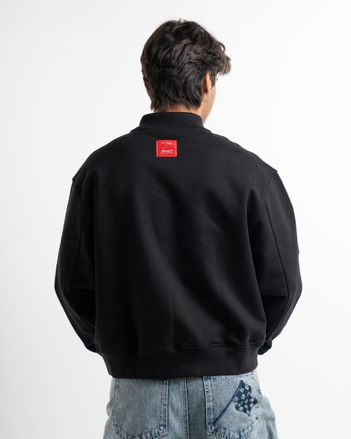 PIPING BLACK HALF ZIP