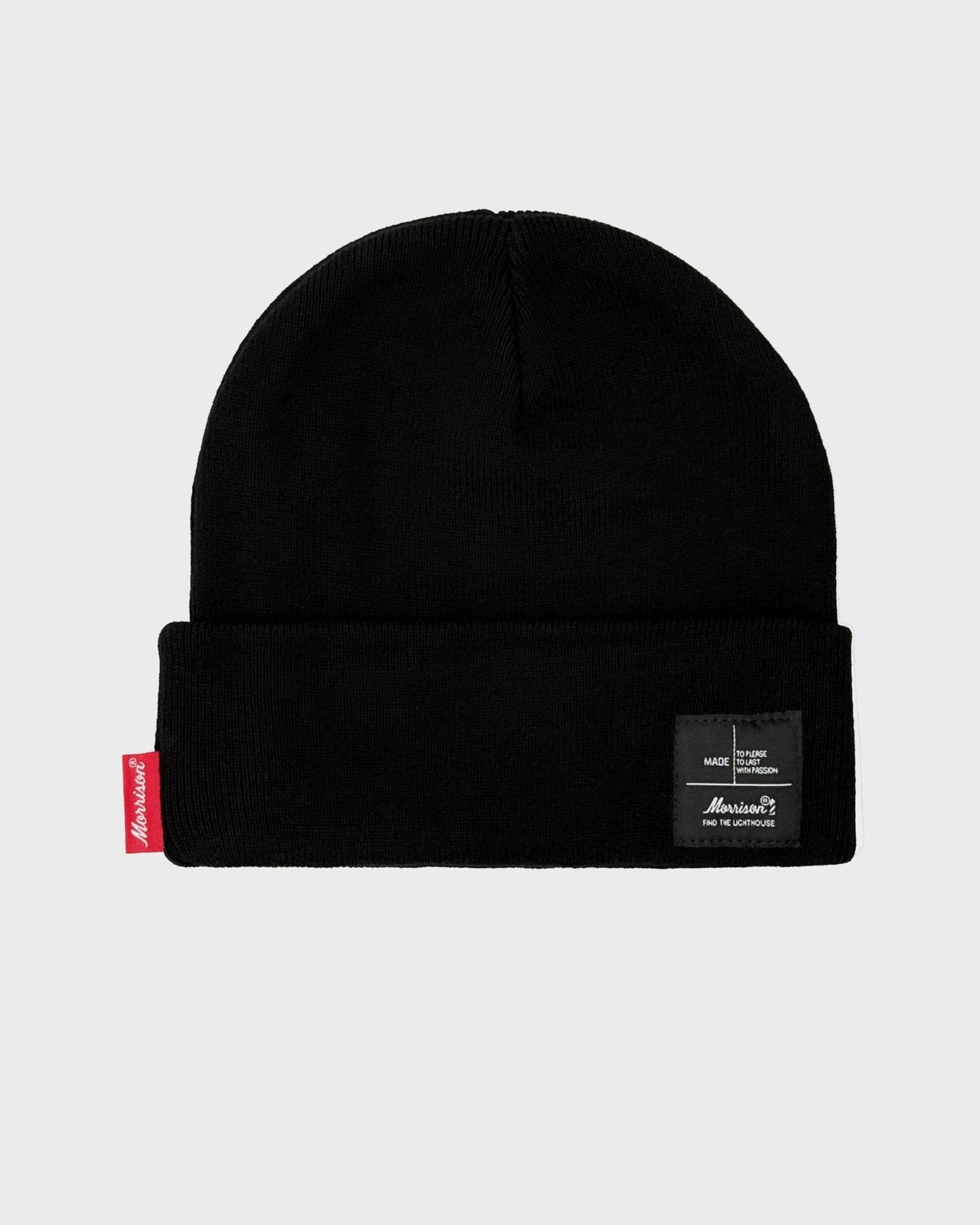 RAW PATCH BLACK BEANIE