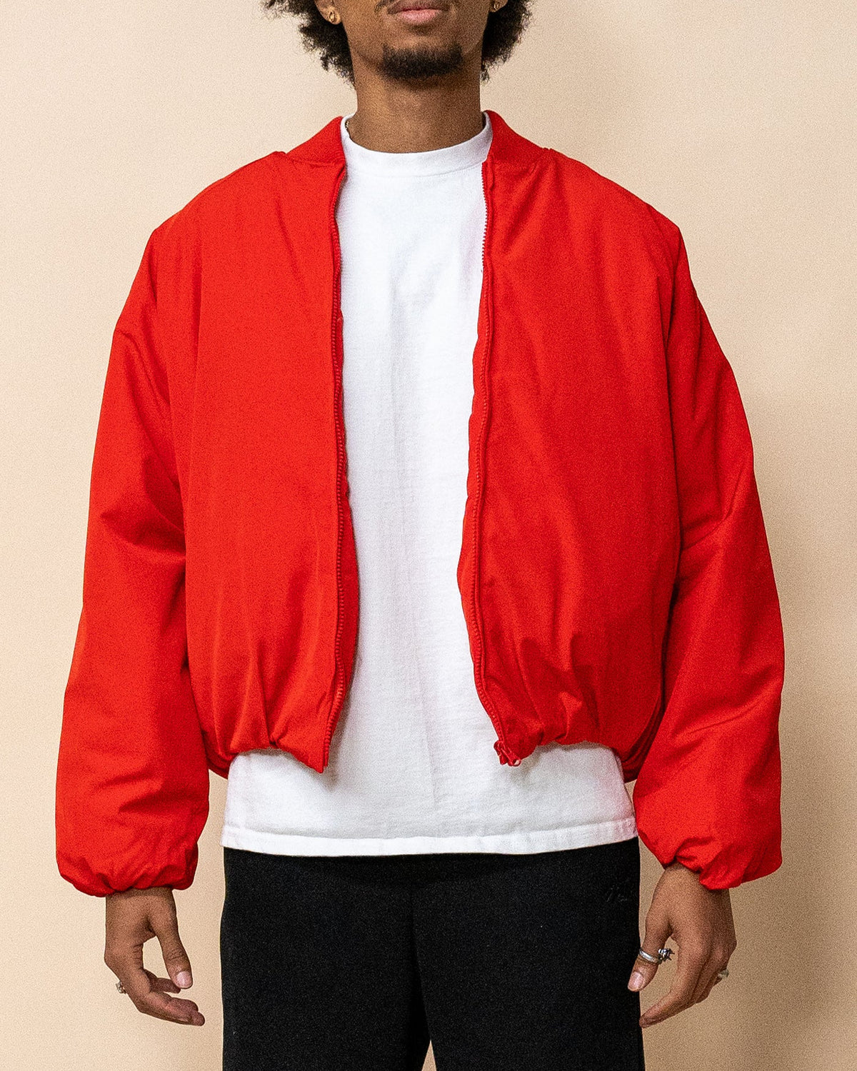 EPTM CAPITAL CROPPED BOMBER JACKET RED