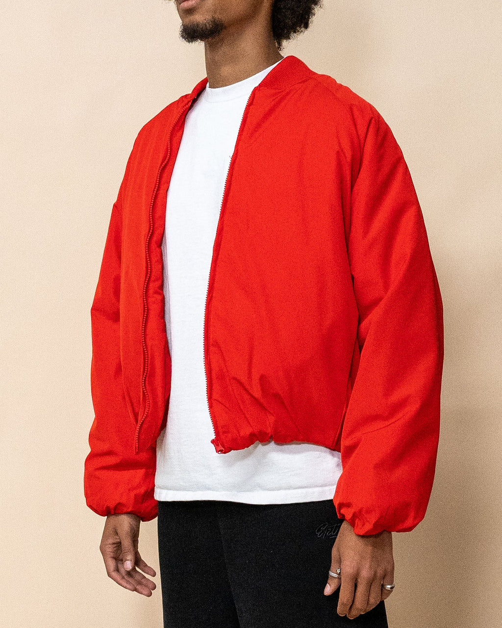 EPTM CAPITAL CROPPED BOMBER JACKET RED
