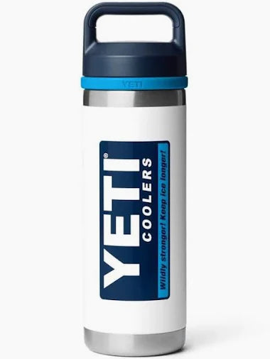 YETI Rambler 18 oz Bottle Chug Lid White/Blue
