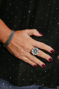 Boho Sol: Silver Petal Adjustable Ring
