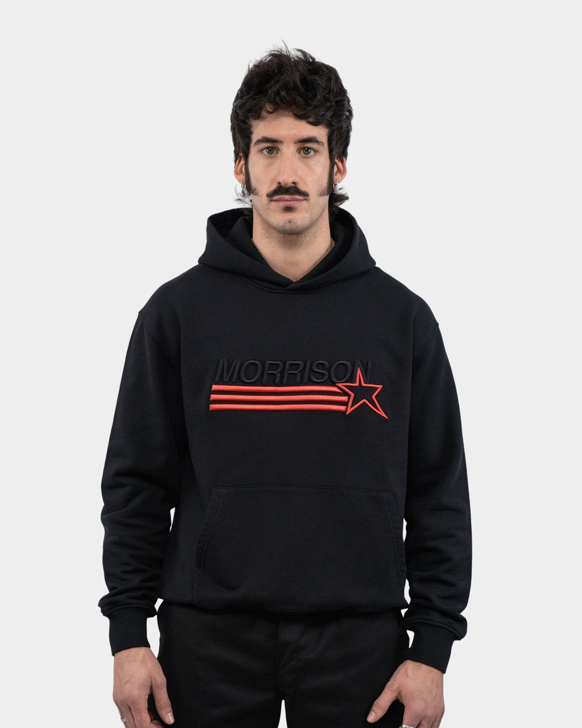 STAR BLACK BOXY HOODIE