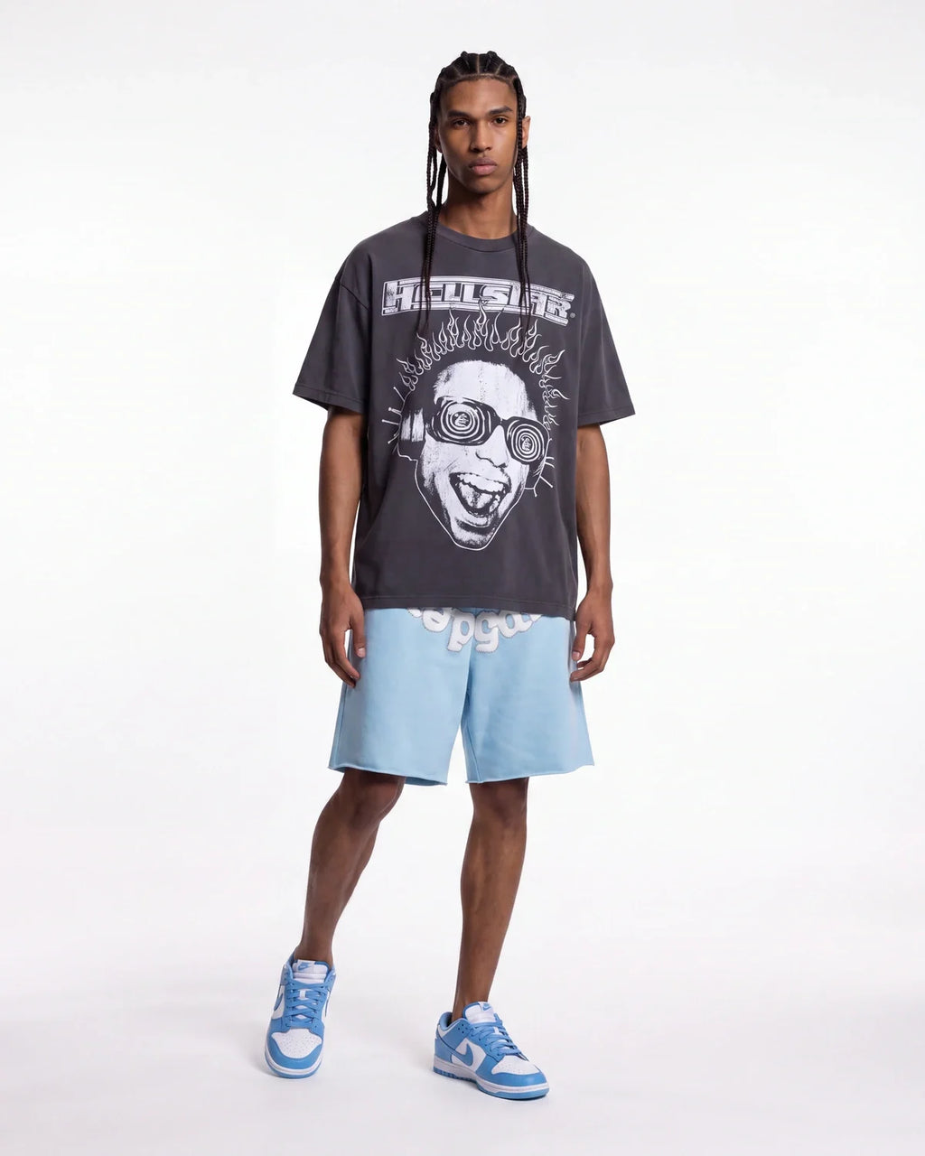 Sp5der OG Web Sweatshorts Sky Blue
