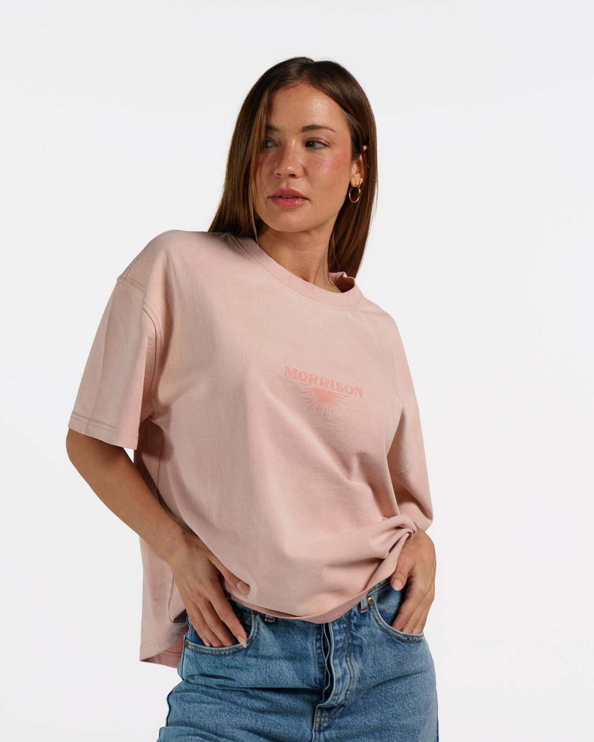 SUNSET PINK BOXY TEE