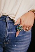 Boho Sol: Turquoise Garden Adjustable Ring