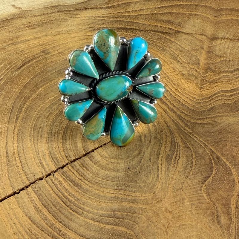Boho Sol: Turquoise Garden Adjustable Ring