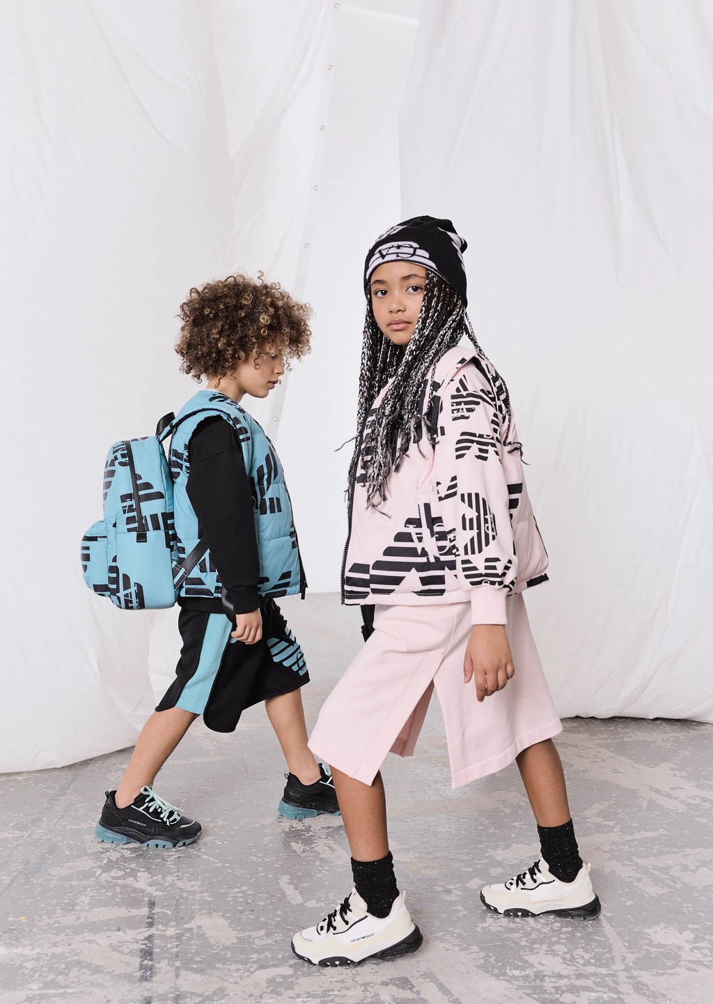 EMPORIO ARMANI Sweatshirt With Allover Eagle Kids Apparel