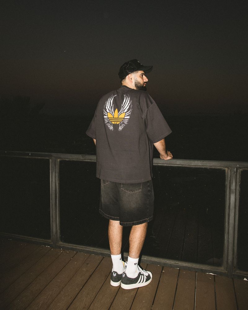 ADIDAS LA GRAFFITI 'PRIVATE' TEE UTILITY BLACK