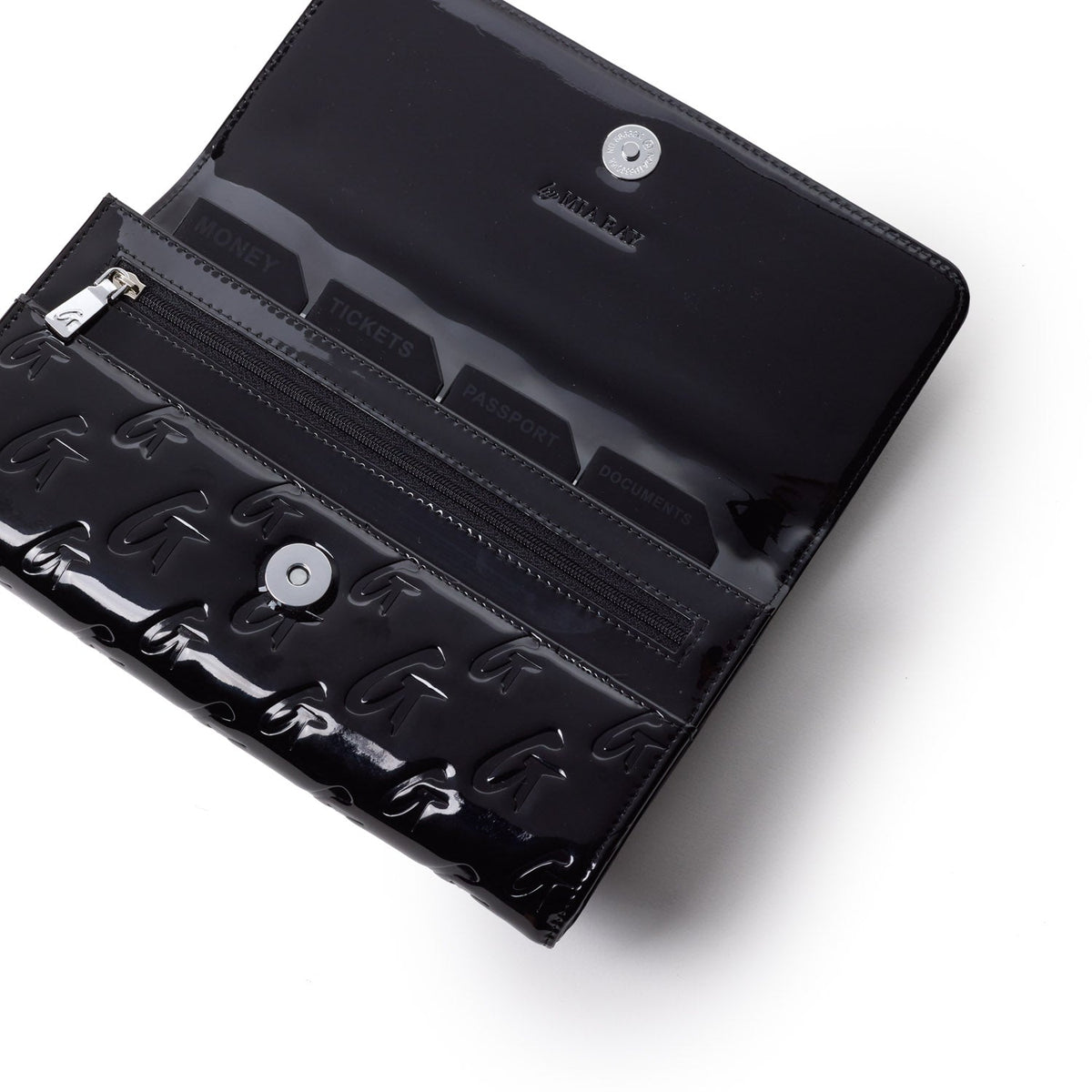 MONOGRAM TRAVEL WALLET - MIRROR BLACK