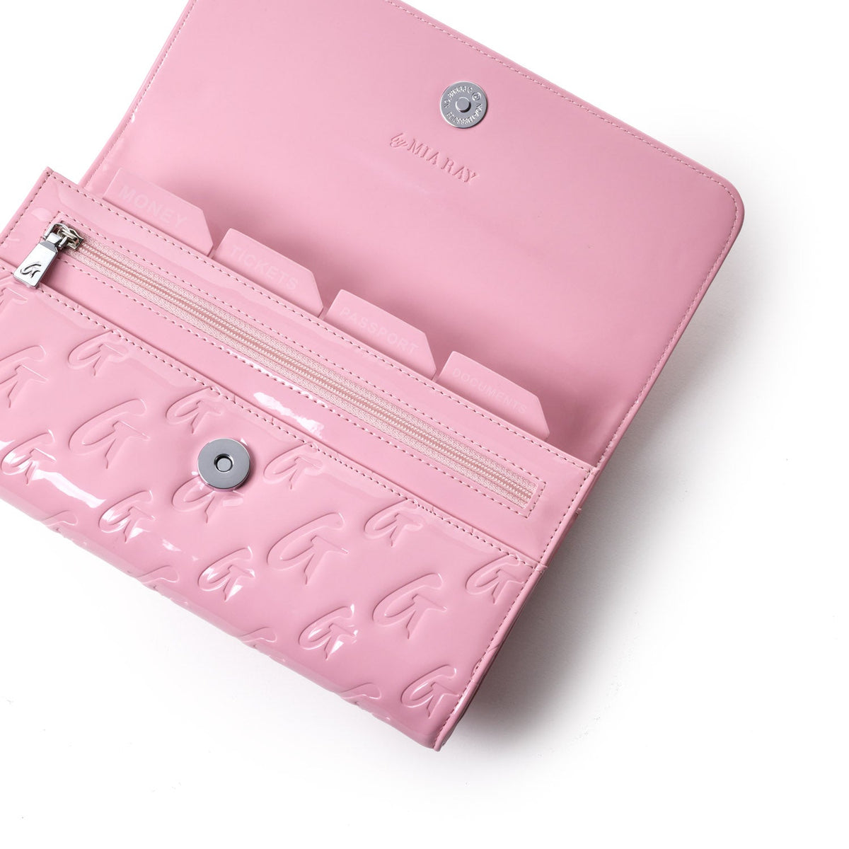 MONOGRAM TRAVEL WALLET - MIRROR PINK