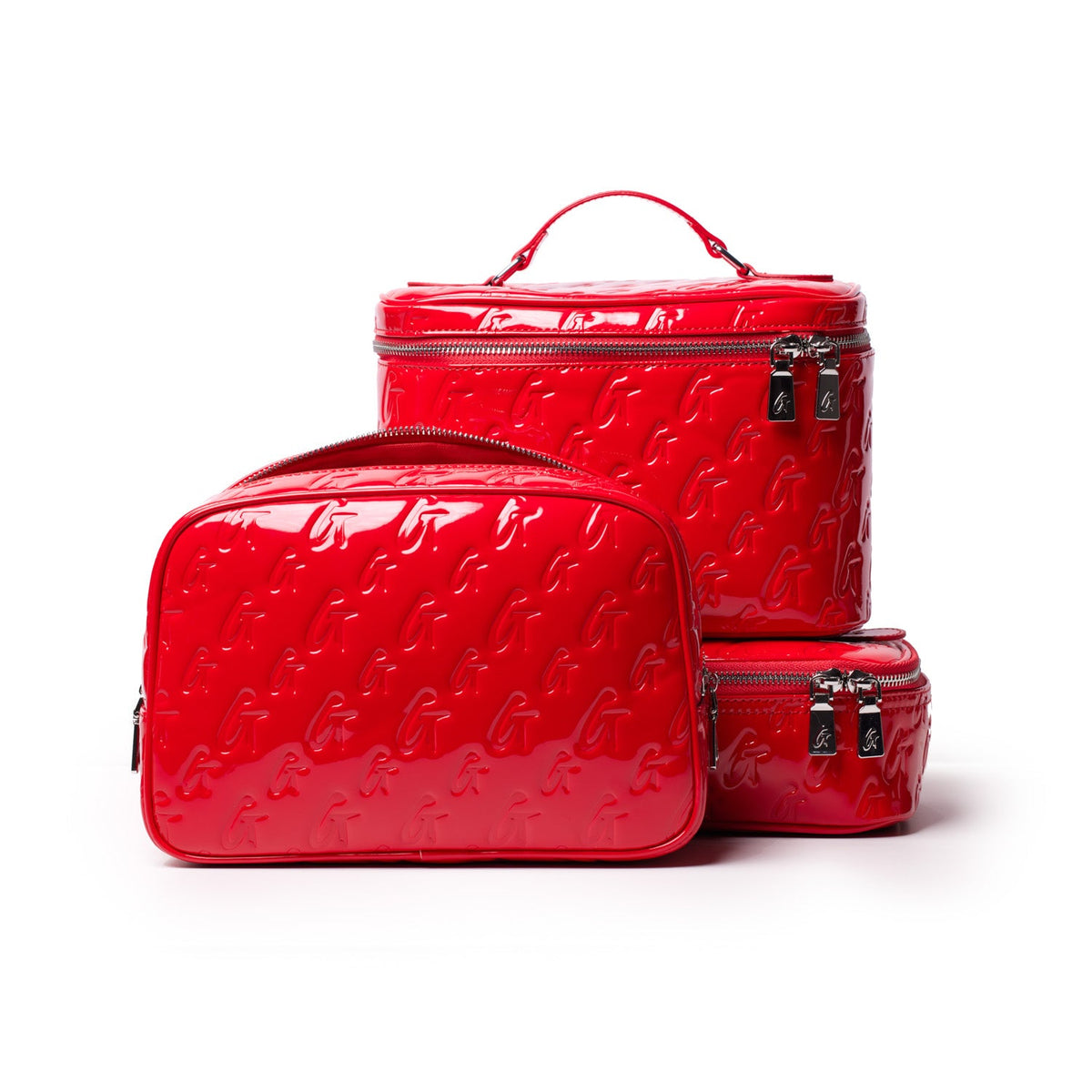 MONOGRAM TOILETRY SET - MIRROR RED