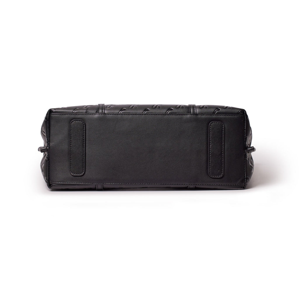 XL MONOGRAM SLEEK TOTE - BLACK