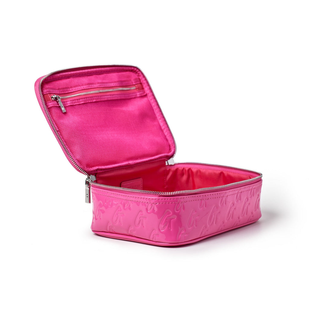 MONOGRAM TOILETRY SET - MIRROR HOT PINK